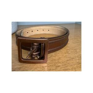 Ellen Tracy 100% Genuine Italian Leather Women's Med Bronze Belt Classic Boho